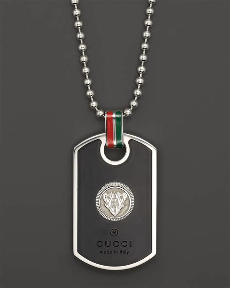 gucci sterling silver dog tag necklace|gucci dog tags for sale.